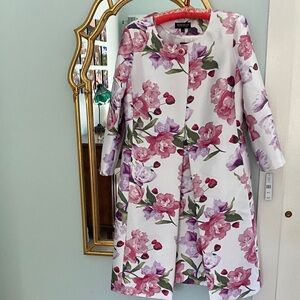 Floral Print Dress with Pink and Purple Flowers